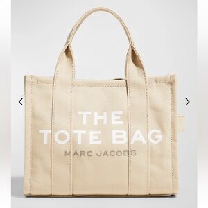 Marc Jacobs The Tote Bag Large White Beige Canvas Cotton Tote Shoulder Bag